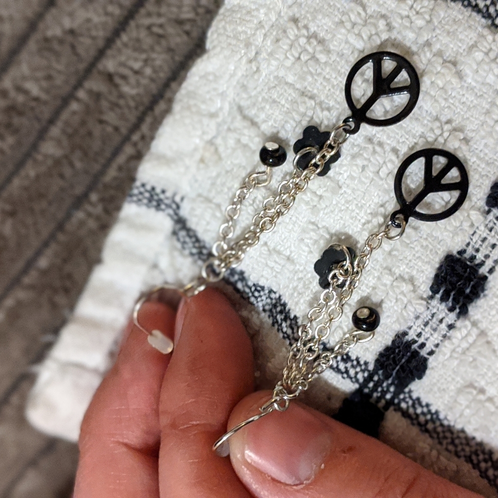 Peace sign earings
